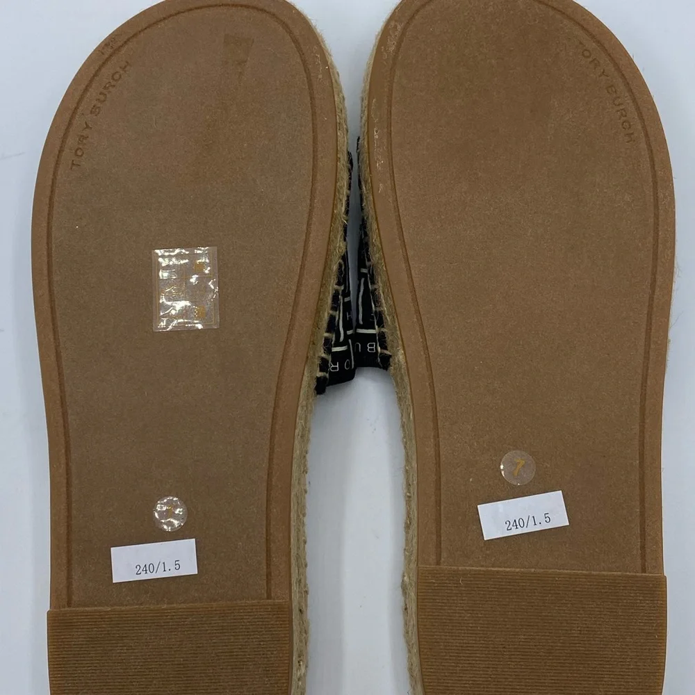 TORY BURCH‎ TORY RIBBON ESPADRILLE SLIDE NIB size 7